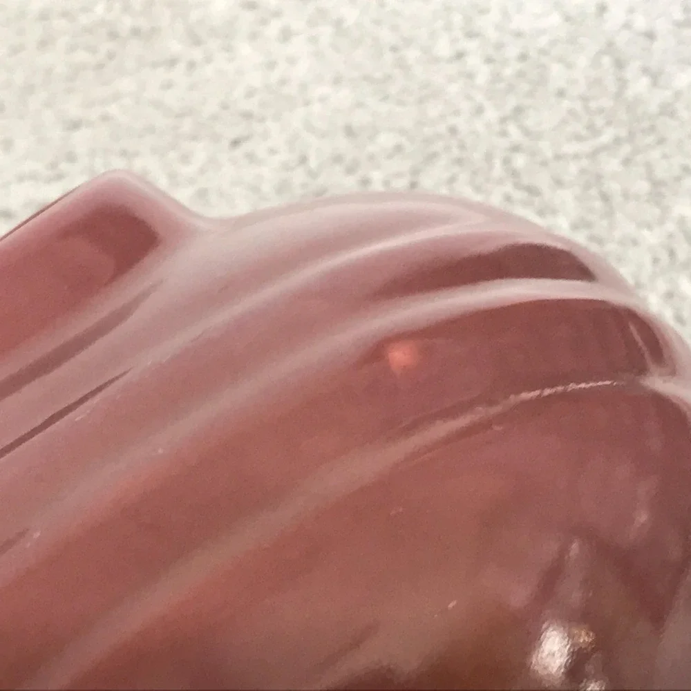 Ceramic Round Vase Pink Mauve Art Deco Style 4.5